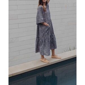 Esby Apparel Callie Denim Palm Leaf Dress Sz Medium